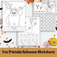 Halloween Letter Y Worksheets