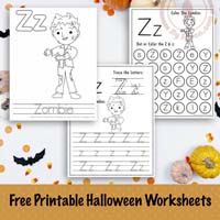 Halloween Letter Z Worksheets