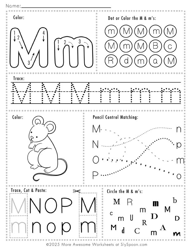 Letter M Worksheets Cut And Paste