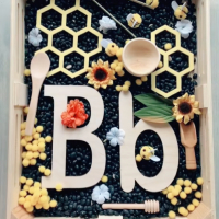 Bee Themed Sensory Bin Ideas