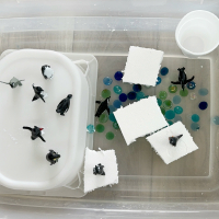 Letter I Ice Burg Sensory Bin Play Idea