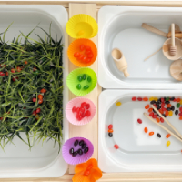 Letter J Activity idea - Jellybean Sensory Bin with Coloring Matching