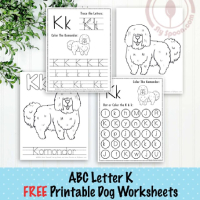 Dog Themed Letter K Worksheets