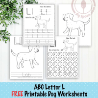 Dog Themed Letter L Worksheets