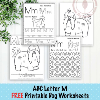 Dog Themed Letter M Worksheets