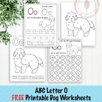 Dog Themed Letter O Worksheets