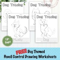 11 Free Printable Dog Themed Tracing and Drawing Worksheets For Pencil Control