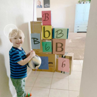 Easy Letter B Activity Ideas - Box Bulldozing