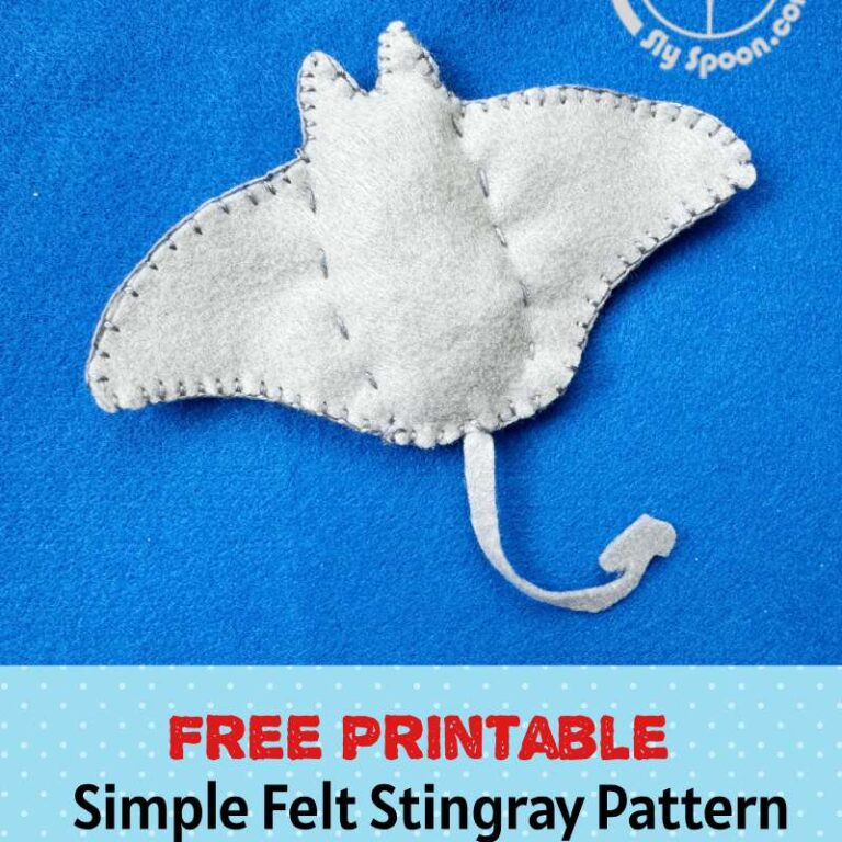 How to Hand Sew a Simple Felt Sting Ray - Free Printable Pattern ...