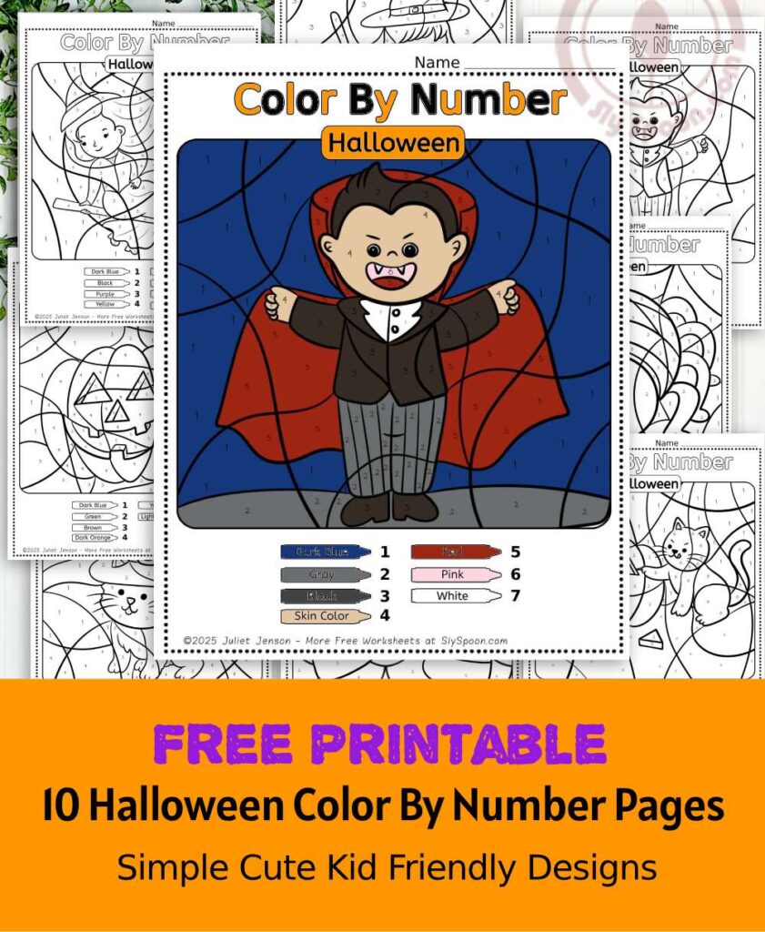 10 Free Printable Halloween Themed Color by Number Worksheets for Easy Halloween Activities. This Easy Halloween activity idea is perfect for preschoolers, and kindergarteners helping kids develop fine motor skills, practice color recognition, and learn to follow directions. Ideal for classrooms or home use! #HalloweenActivities #ColorByNumber #PrintableWorksheets #PreschoolFun #HalloweenCrafts #LearningThroughPlay #bat #halloweencoloring #halloweenactivityideas