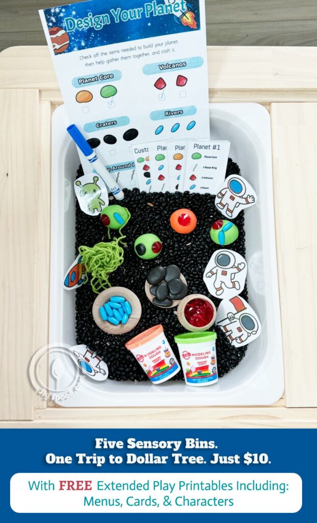 Space Sensory Bin Setup with Free Printables – Easy & Budget-Friendly