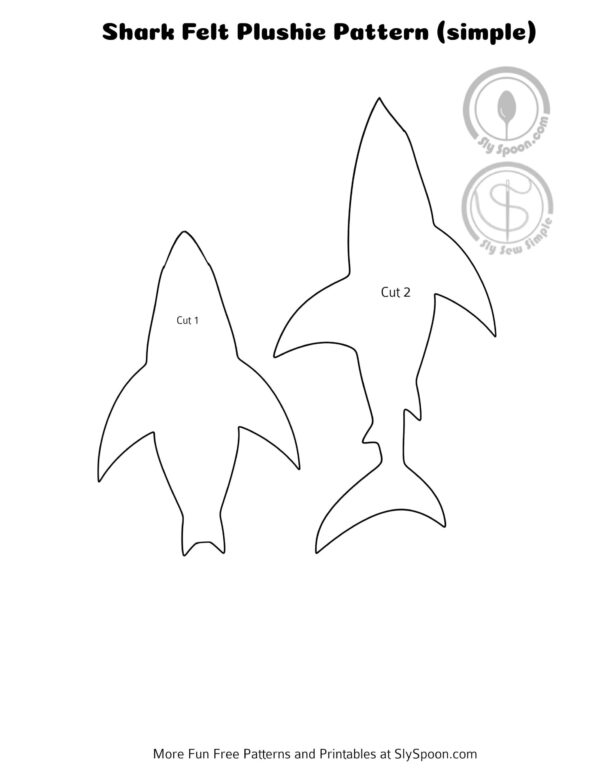 How to Hand Sew an Easy Felt Shark Plushie - Free Printable Pattern ...