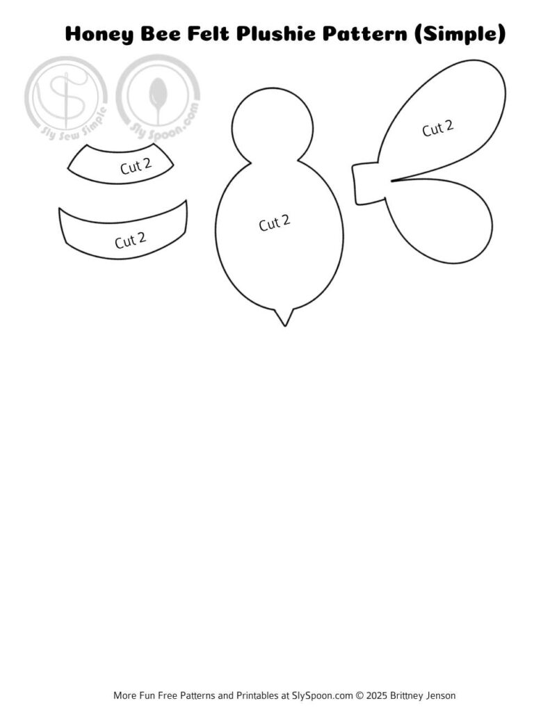 Honey Bee Easy Sew Felt Free Pattern