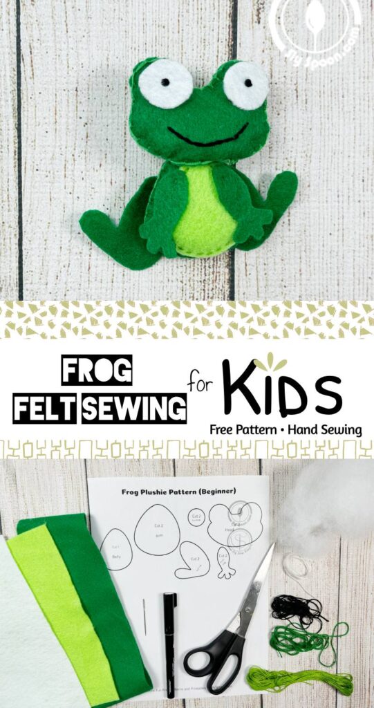 Frog Felt Plushie Easy Free Printable Pattern For Kids