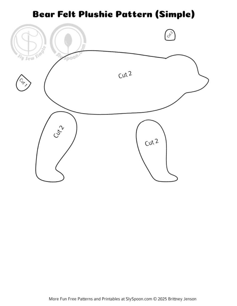 Free Printable Felt Bear Pattern