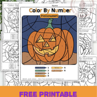 Halloween Color by Number worksheets