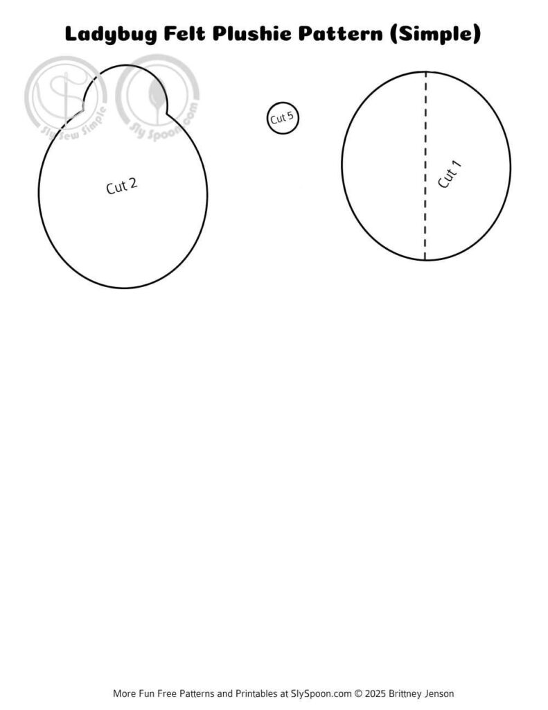 Free printable felt ladybug pattern