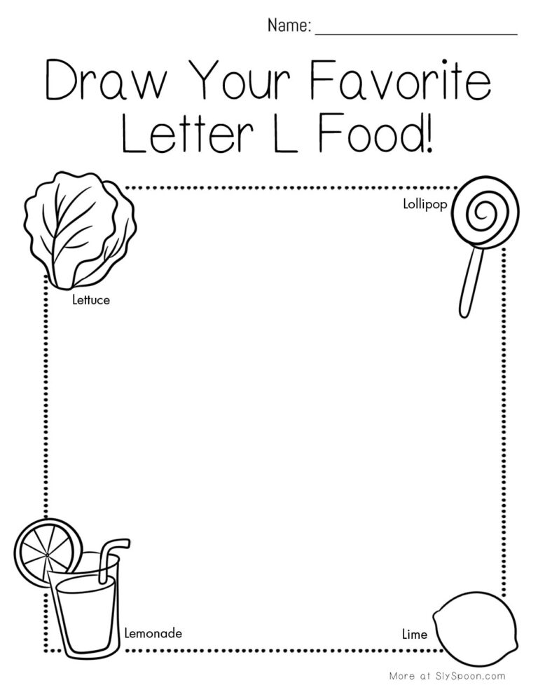 ABC Food Draw Your Favorite Letter Food Worksheets | Creative Alphabet ...