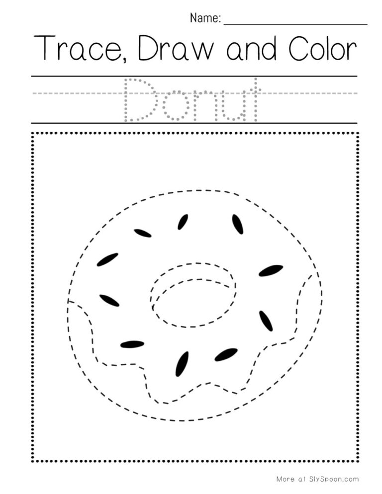 ABC Food Trace, Draw & Color Worksheets | A–Z Alphabet Pencil Control ...