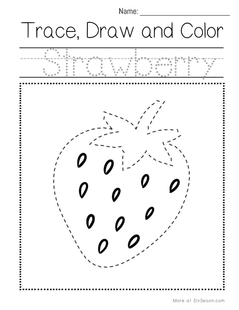 Trace, draw, and color a sandwich – preschool pencil control worksheet for fine motor and food recognition