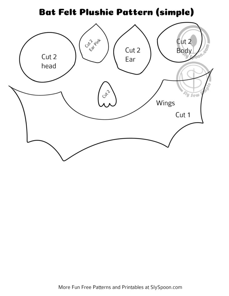 easy felt bat free sewing pattern