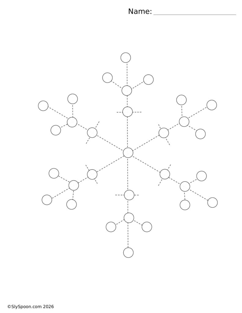 Easy prep snow flake winter craft to paint with q-tips, fingers or cover with stickers - Design 1