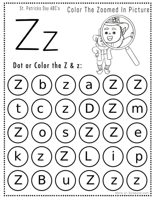 St. Patrick’s Day Alphabet Dot Marker Pages A–Z | Letter Recognition ...