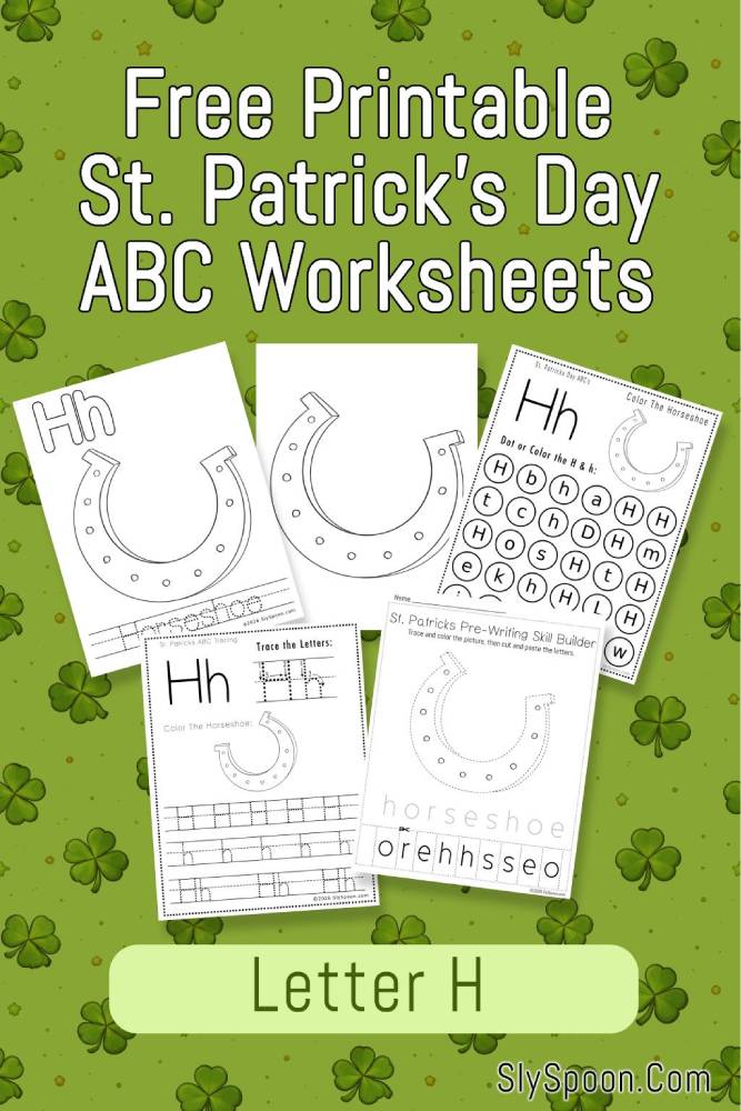 Free Printable St. Patrick's Day Themed Letter H Tracing & Dot Marker Worksheets