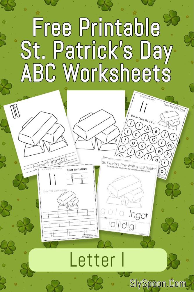 Free Printable St. Patrick's Day Themed Letter I Tracing & Dot Marker Worksheets