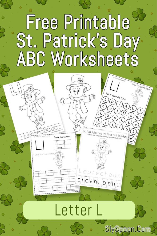 Free Printable St. Patrick's Day Themed Letter L Tracing & Dot Marker Worksheets