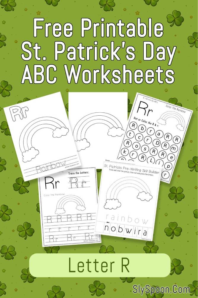 Free Printable St. Patrick's Day Themed Letter R Tracing & Dot Marker Worksheets
