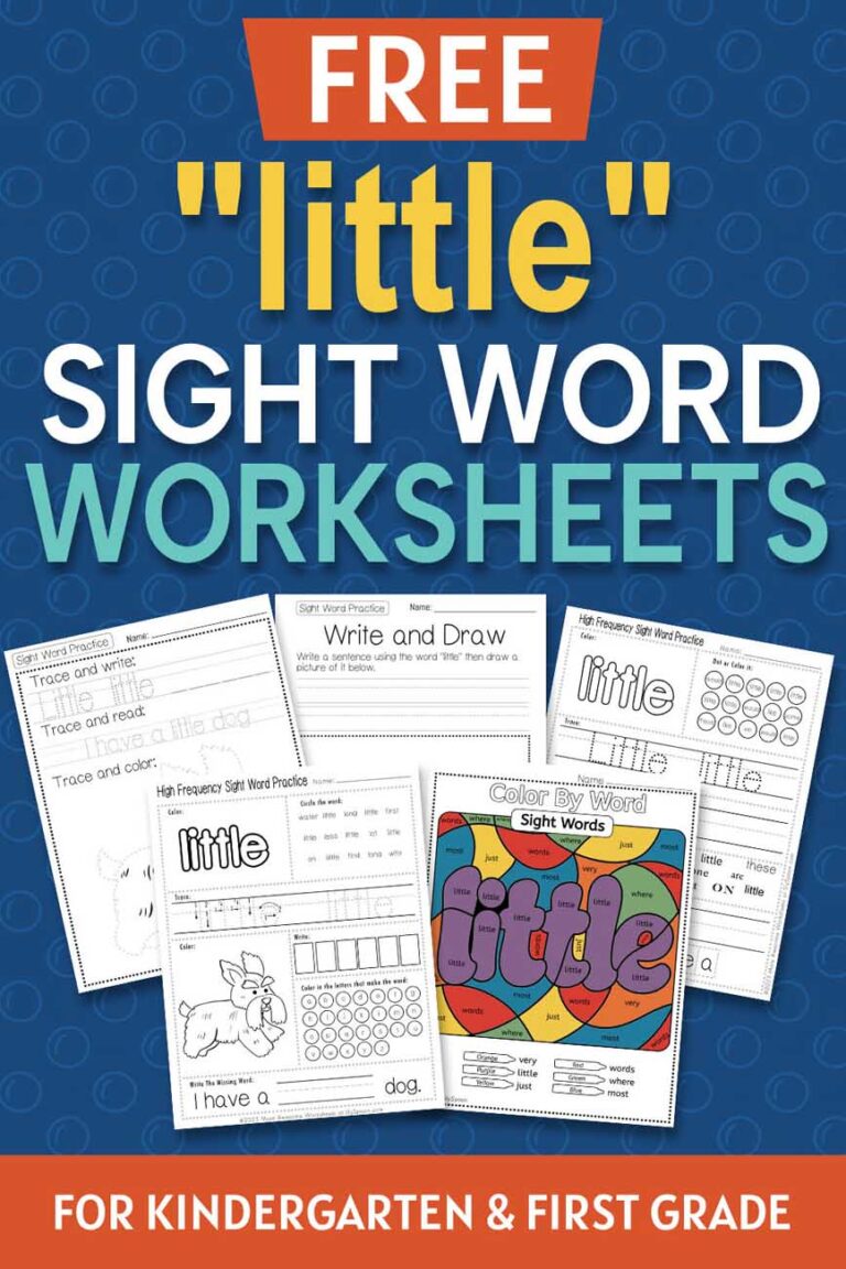 Free Printable “Little” Sight Word Worksheets for Kindergarten & First Grade