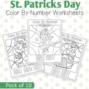 St. Patrick’s Day Color by Number Worksheets (10 Pages)