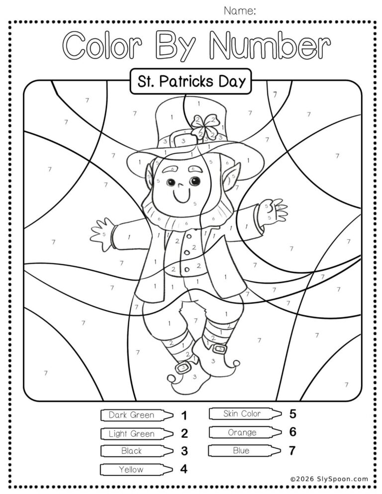 10 Free Printable St. Patrick’s Day Color by Number Worksheets for Kids ...
