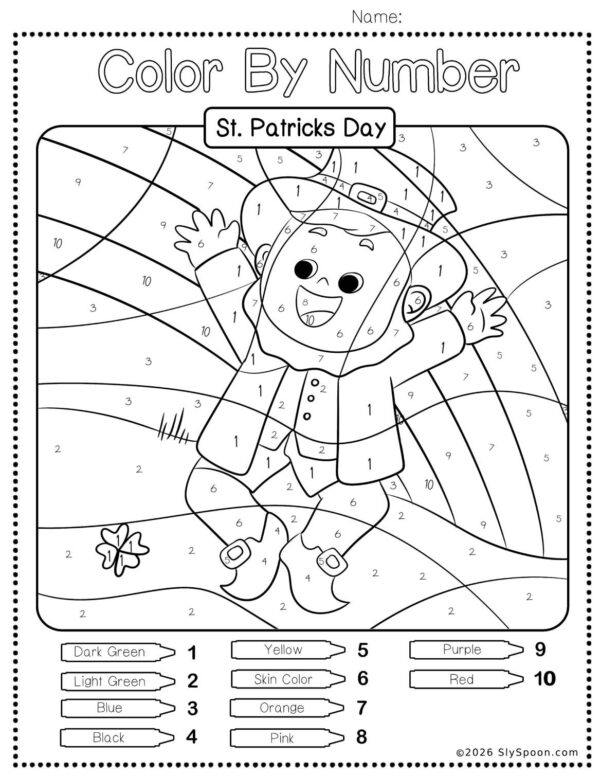 10 Free Printable St. Patrick’s Day Color by Number Worksheets for Kids ...