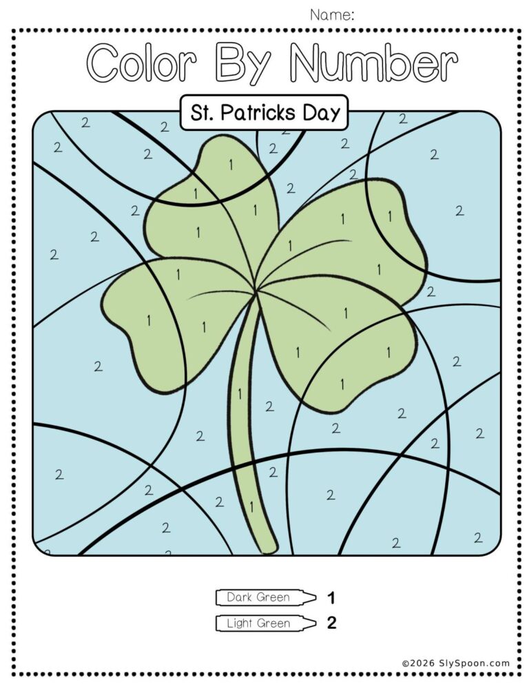 10 Free Printable St. Patrick’s Day Color by Number Worksheets for Kids ...