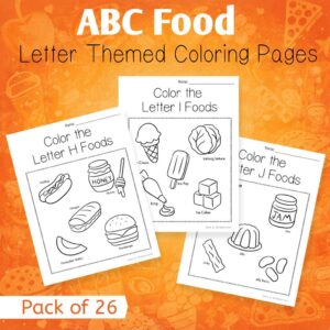 ABC Food Coloring Pages for Kids | A–Z Alphabet Food-Themed Coloring Book (26 Printable Pages)