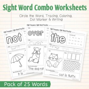 Sight Word Activity Bundle – Volume 3 | 25 Printable Worksheets for Preschool & Kindergarten