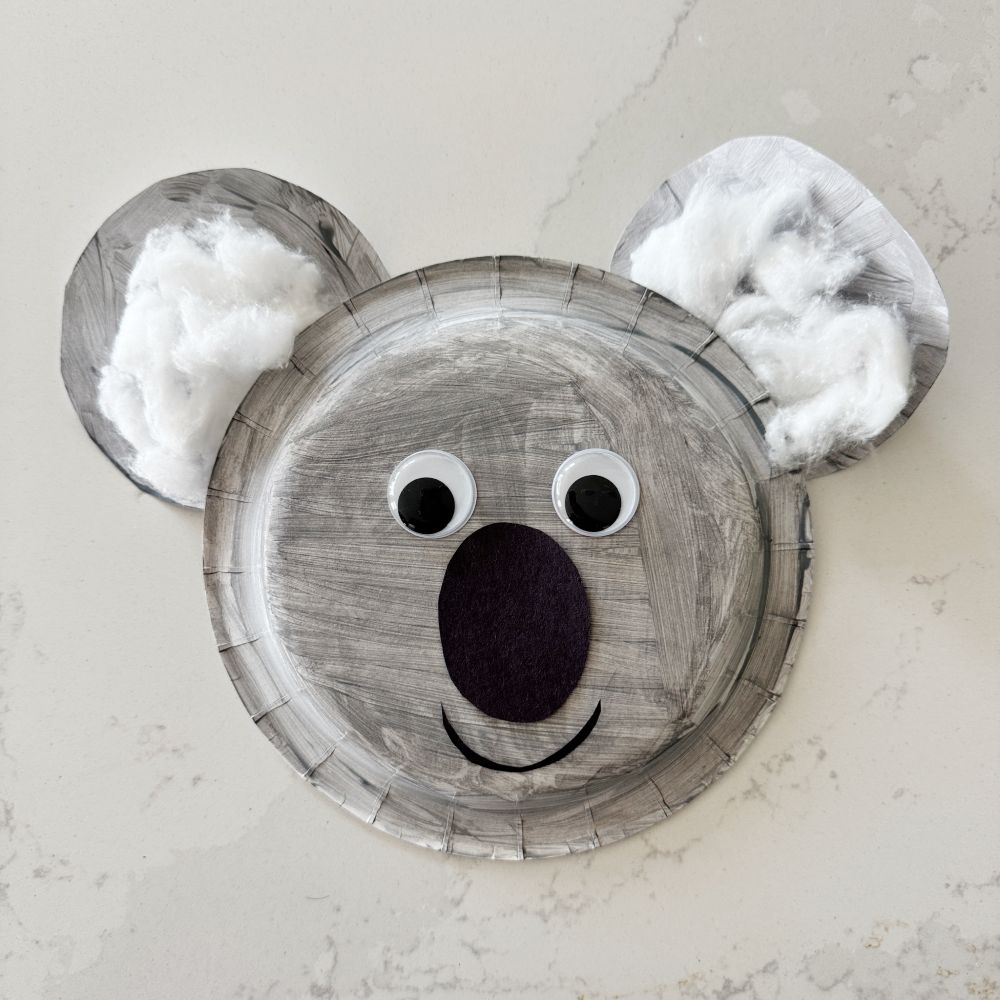 Koala Paper Plate Easy Letter K Craft Idea