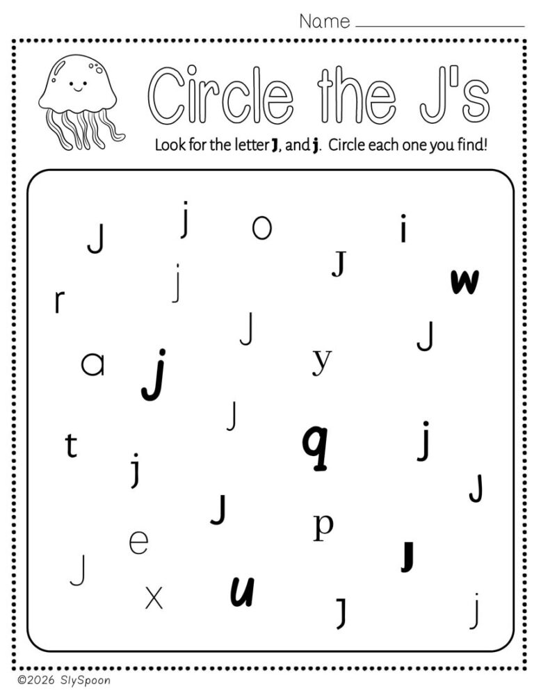 Circle the Letter Worksheets A–Z | Letter Recognition Practice with ...