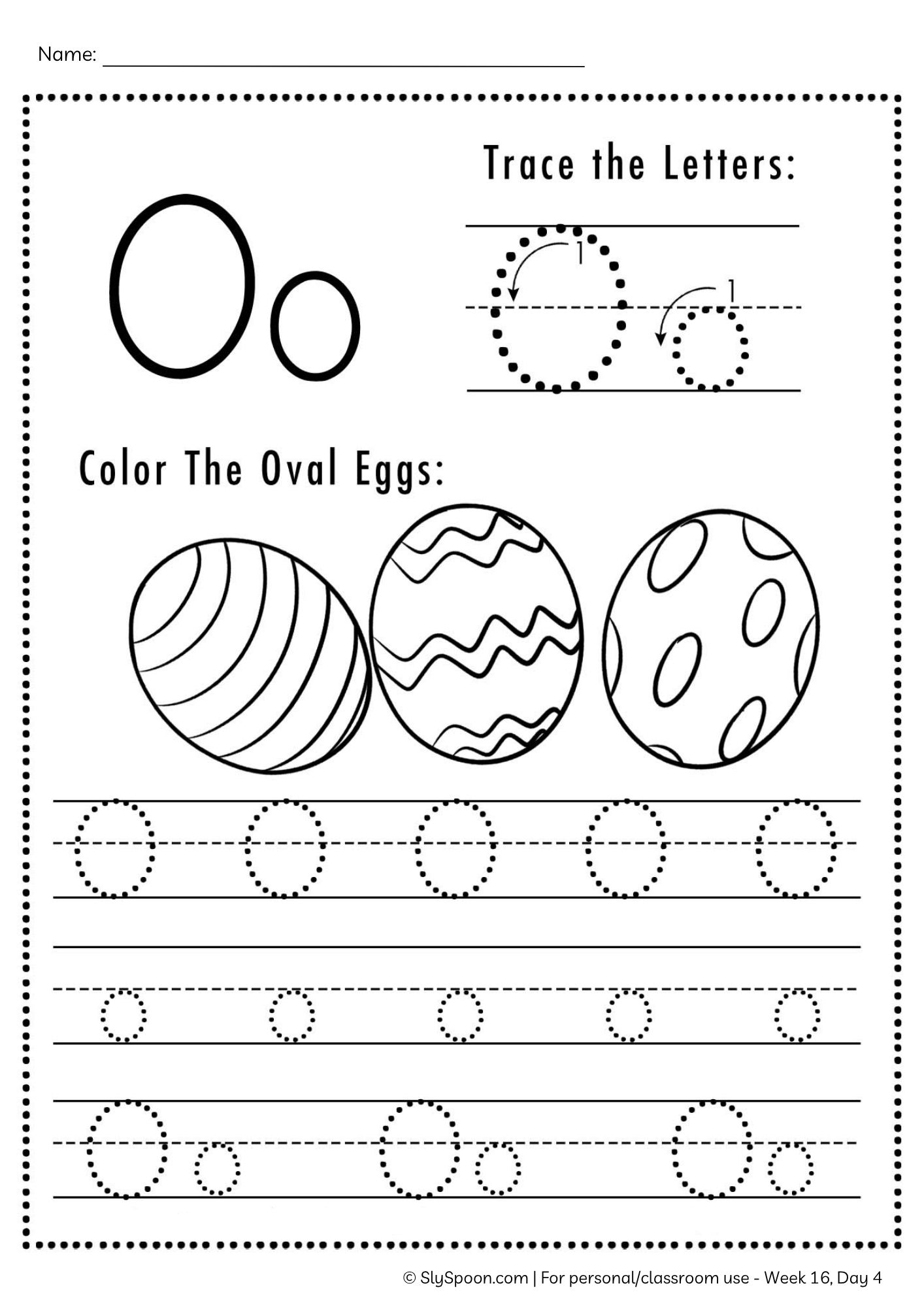Free Letter O Tracing Worksheet