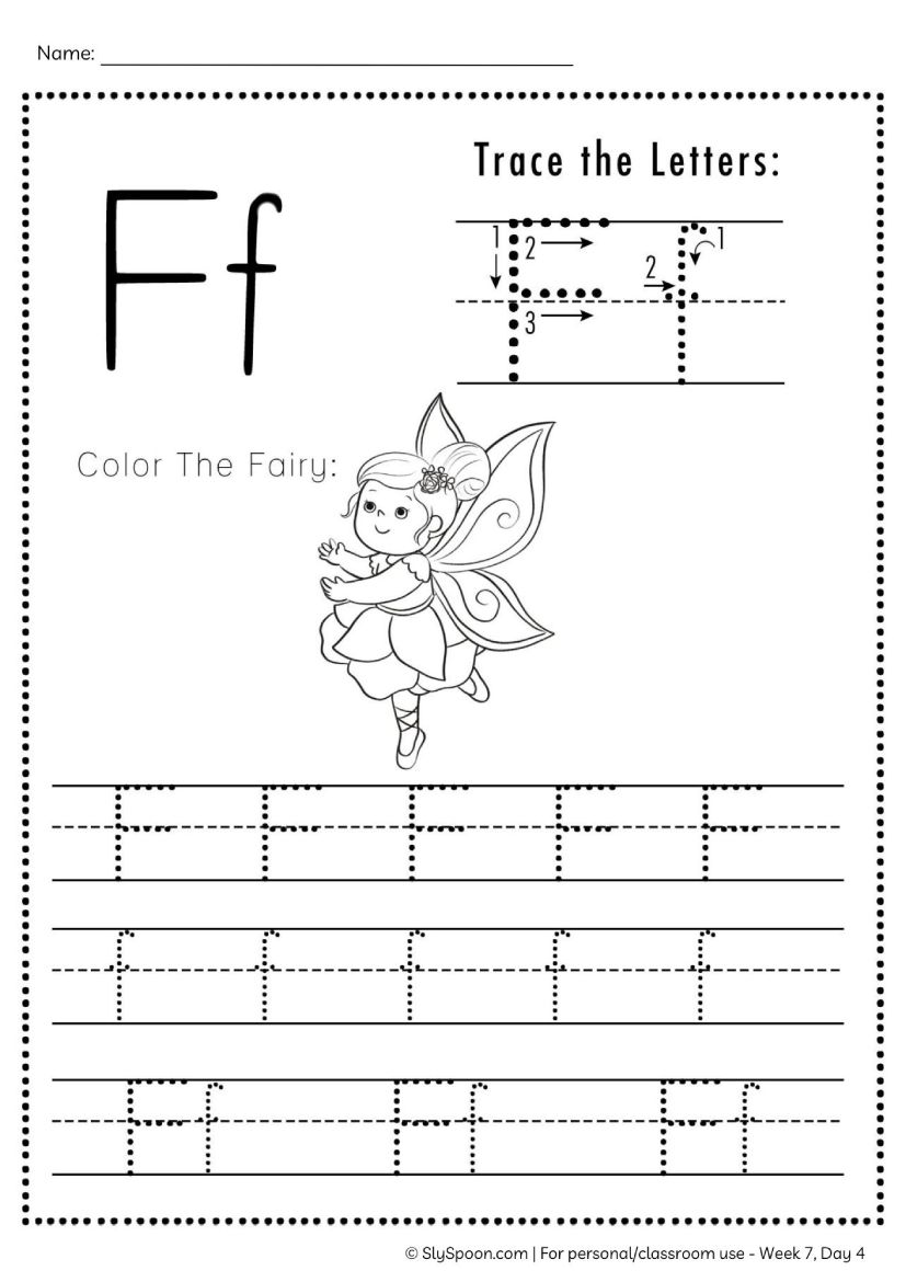 Free Letter F Tracing Worksheet