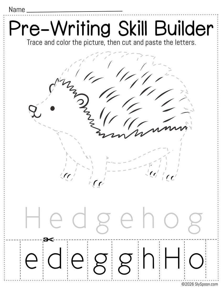 Free Letter H Trace Cut Paste Worksheet