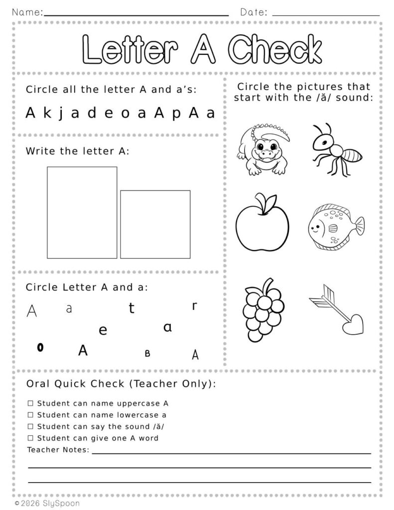 Free Printable Letter A Review the Letter Worksheets with find the letter, circle the picture that starts with A, write the letter, and find the letter in different fonts