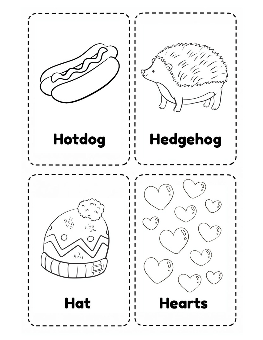 Letter H Flash Card Free Printable to Help Recognize Sound and Letter