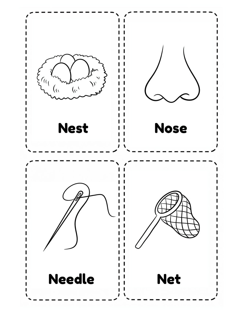 Letter N Flash Card Free Printable to Help Recognize Sound and Letter
