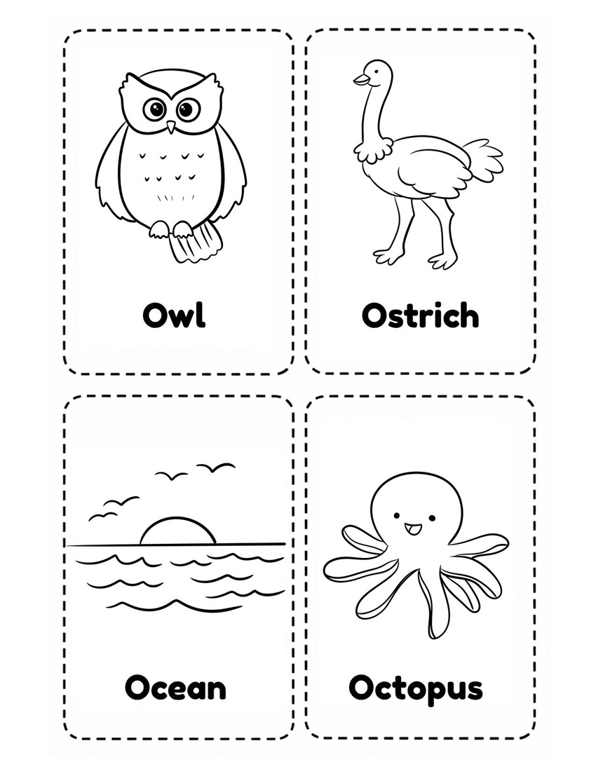Letter O Flash Card Free Printable to Help Recognize Sound and Letter