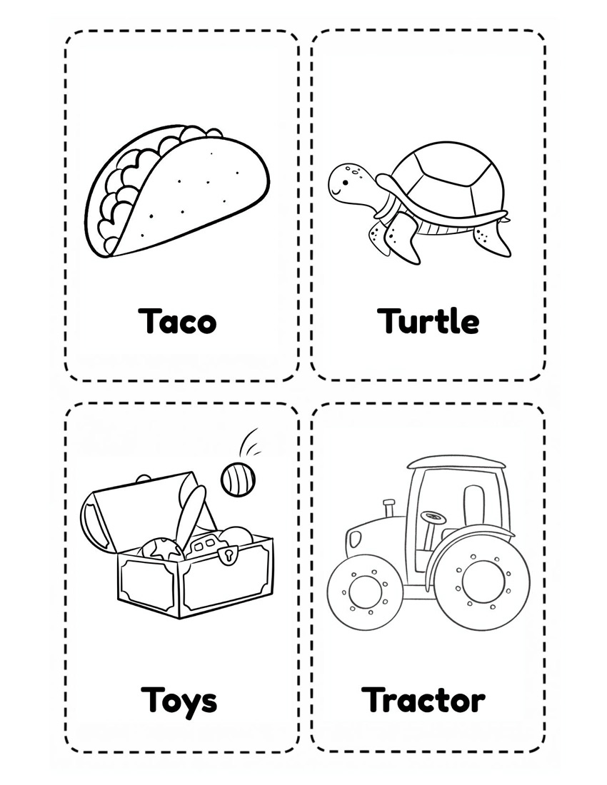 Letter T Flash Card Free Printable to Help Recognize Sound and Letter
