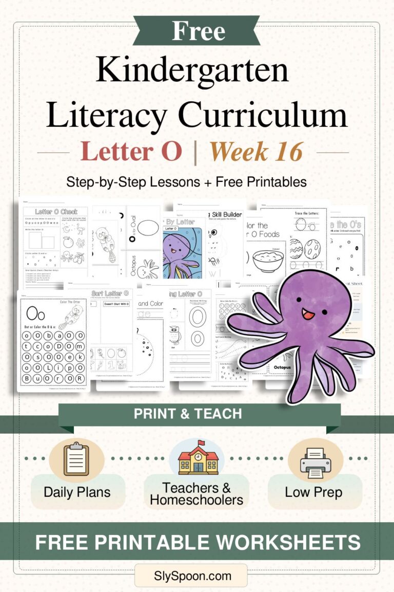 Week 16: Letter O (Kindergarten Literacy Centers + Mini Lessons)