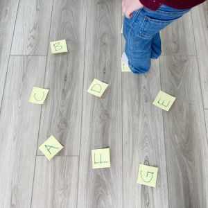 Letter find and stomp activity for preschool and kindergarten